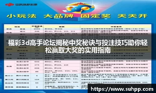 福彩3d高手论坛揭秘中奖秘诀与投注技巧助你轻松赢取大奖的实用指南